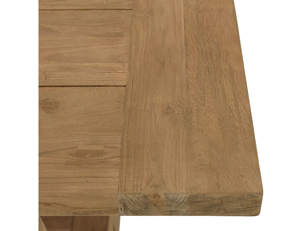 KALLY - Table à manger de jardin 300x100cm en bois de teck recyclé naturel