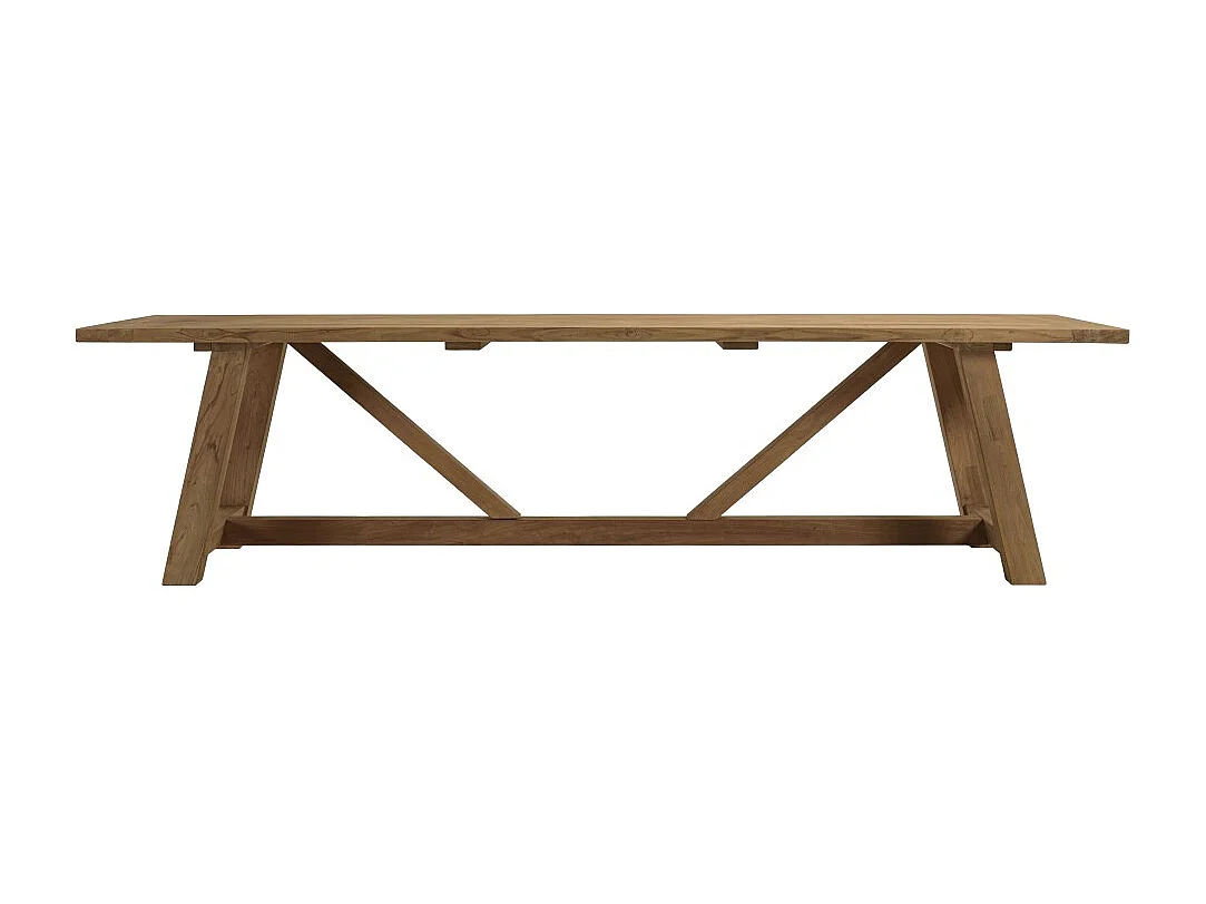 KALLY - Table à manger de jardin 300x100cm en bois de teck recyclé naturel