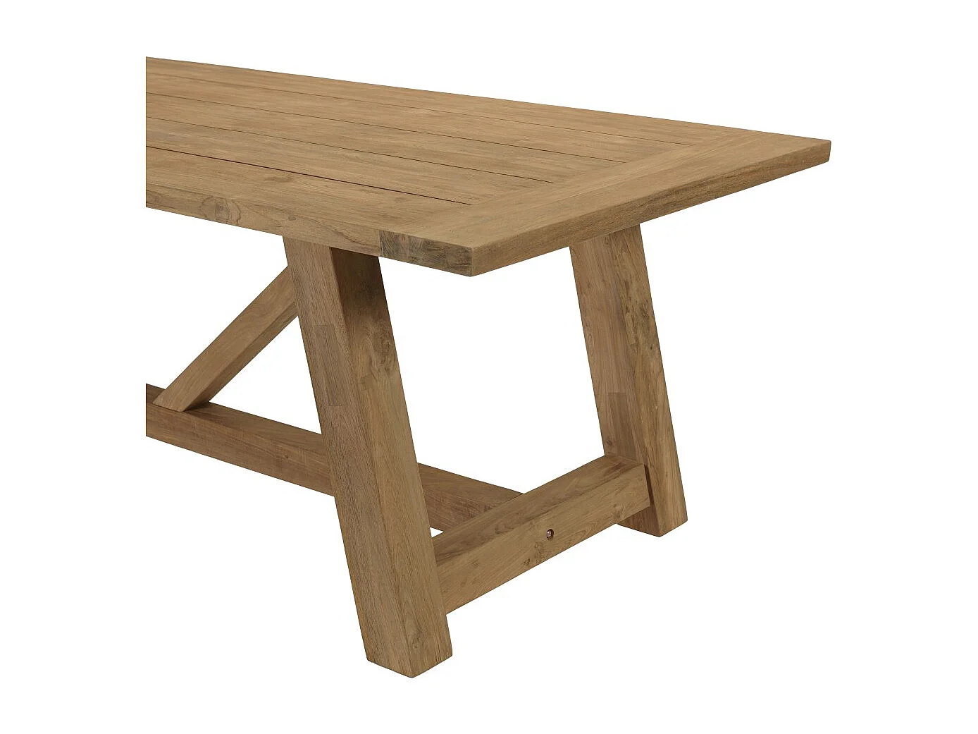 KALLY - Table à manger de jardin 300x100cm en bois de teck recyclé naturel
