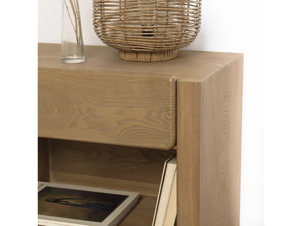ELLA - Chevet couleur naturelle 1 tiroir design arrondi