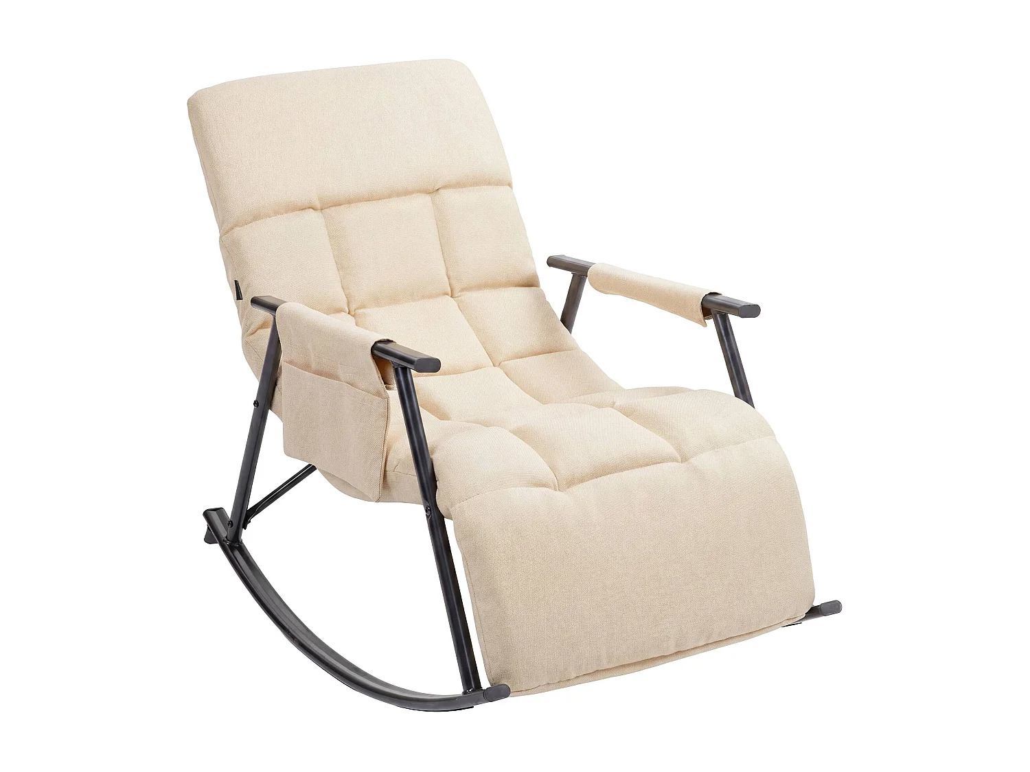 Fauteuil à bascule - Tissu - Crème - Elara