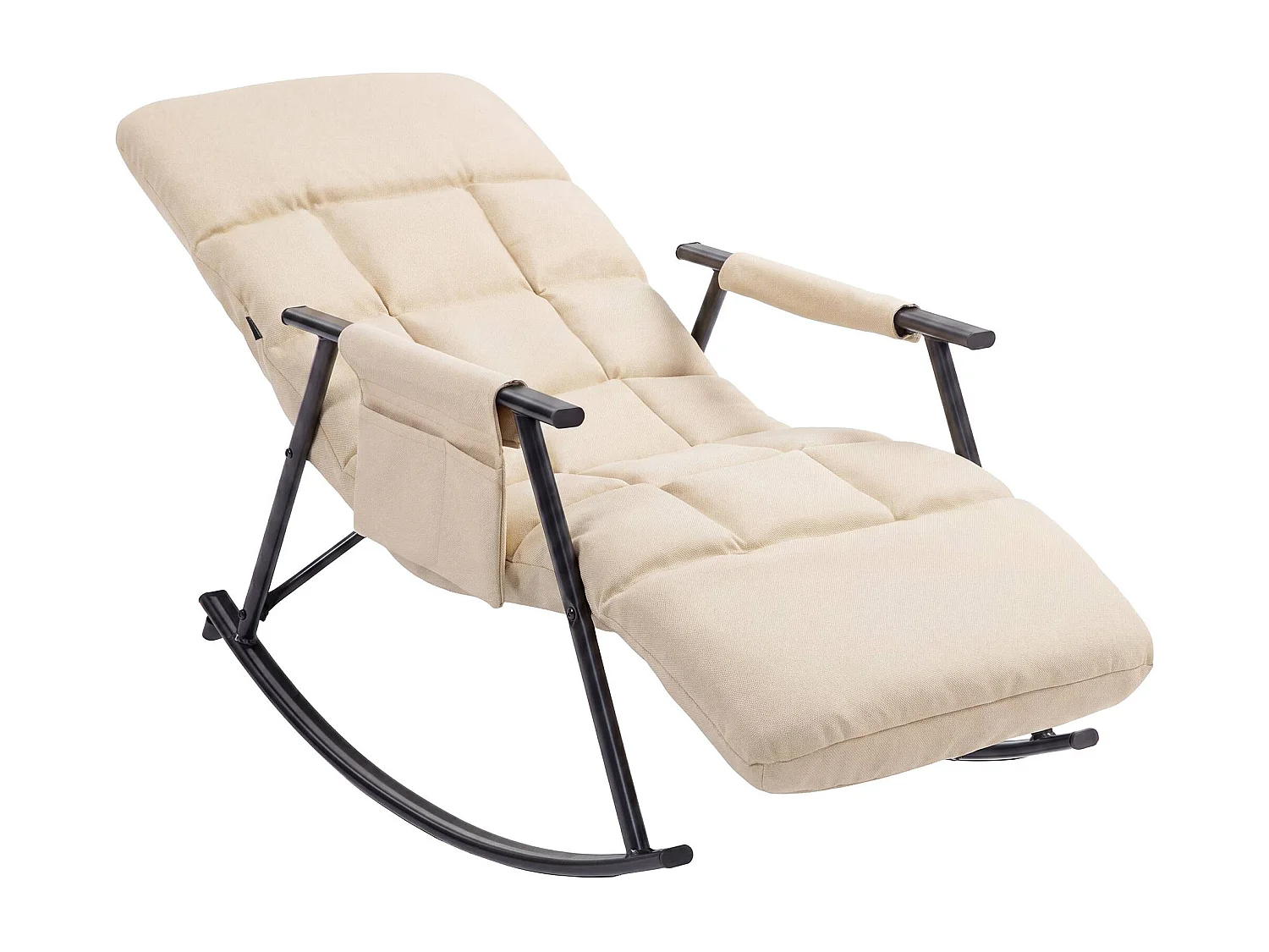 Fauteuil à bascule - Tissu - Crème - Elara