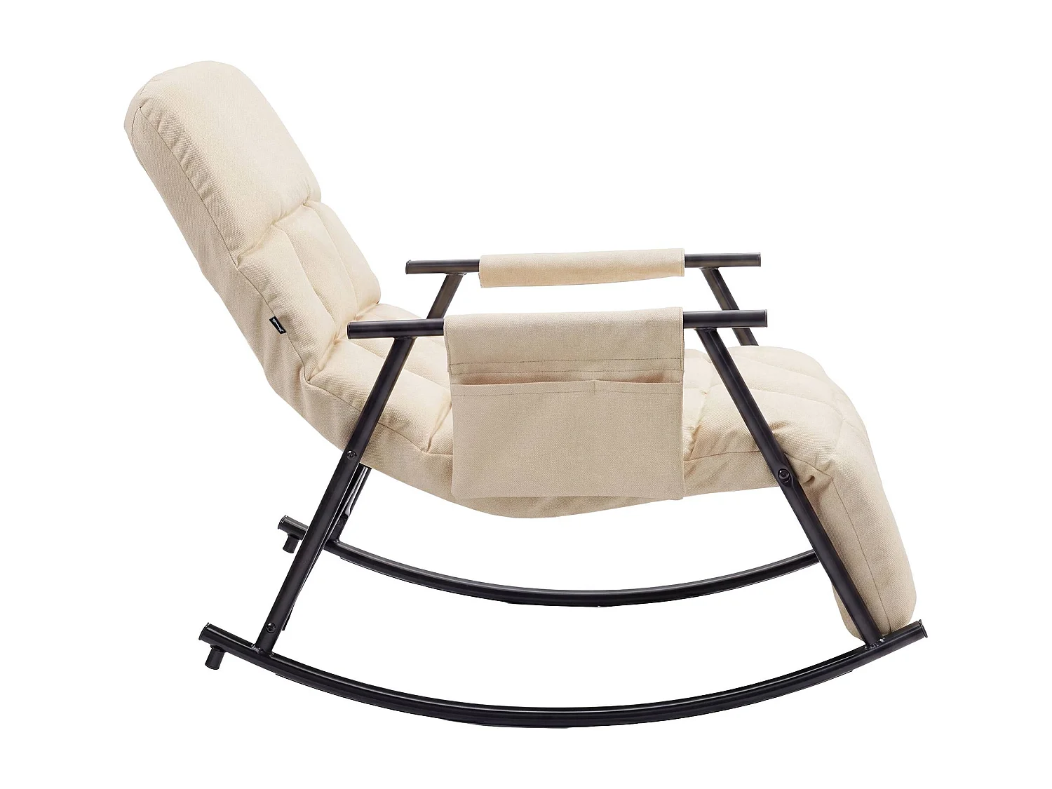Fauteuil à bascule - Tissu - Crème - Elara