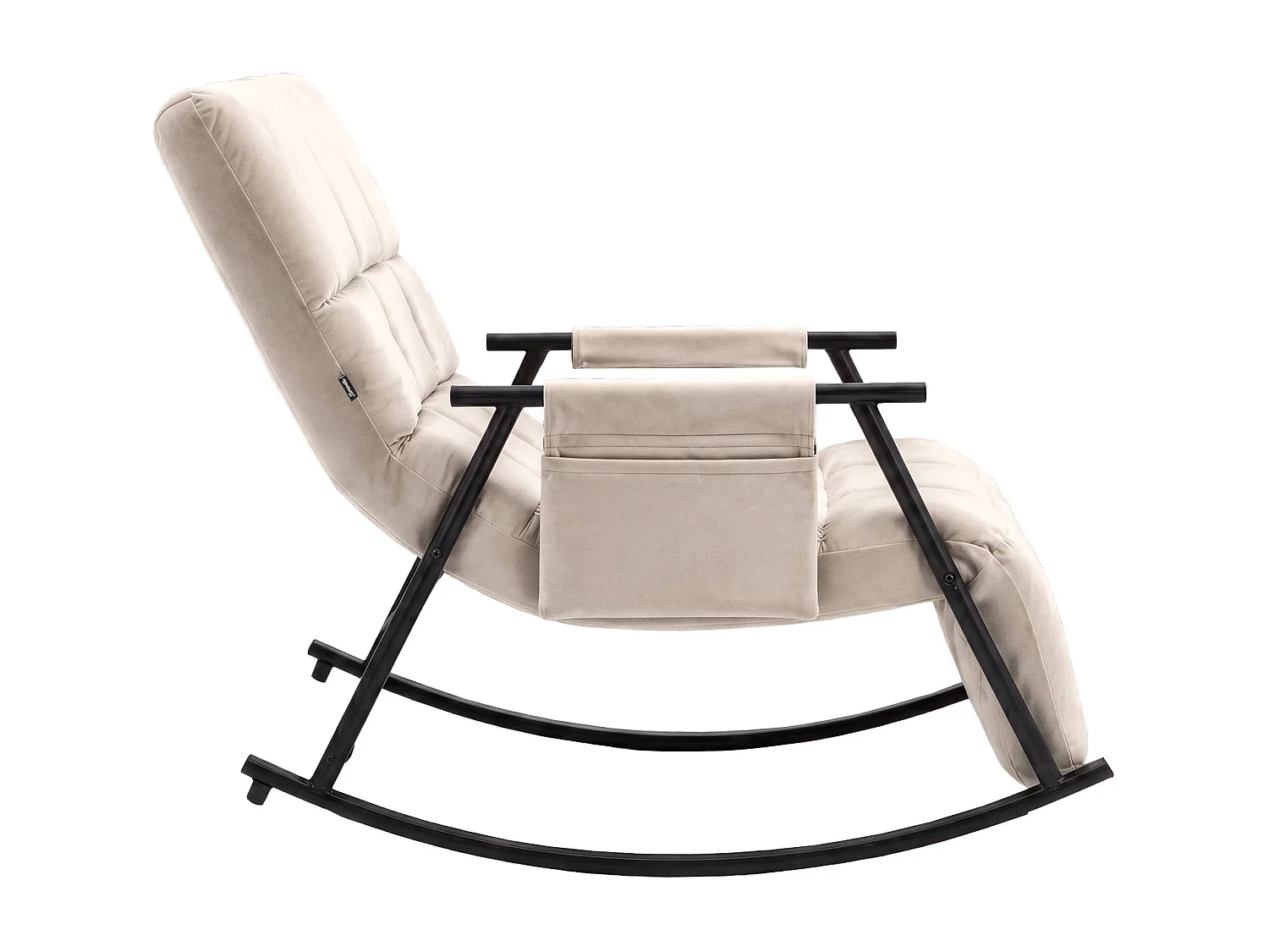 Fauteuil à bascule - Velours - Crème - Elara
