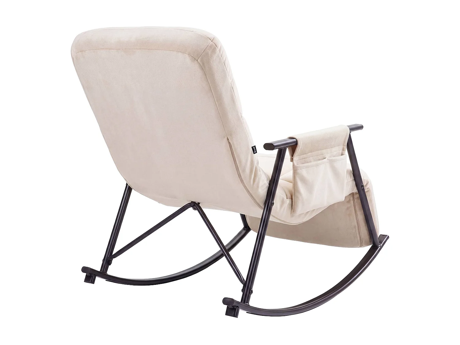 Fauteuil à bascule - Velours - Crème - Elara