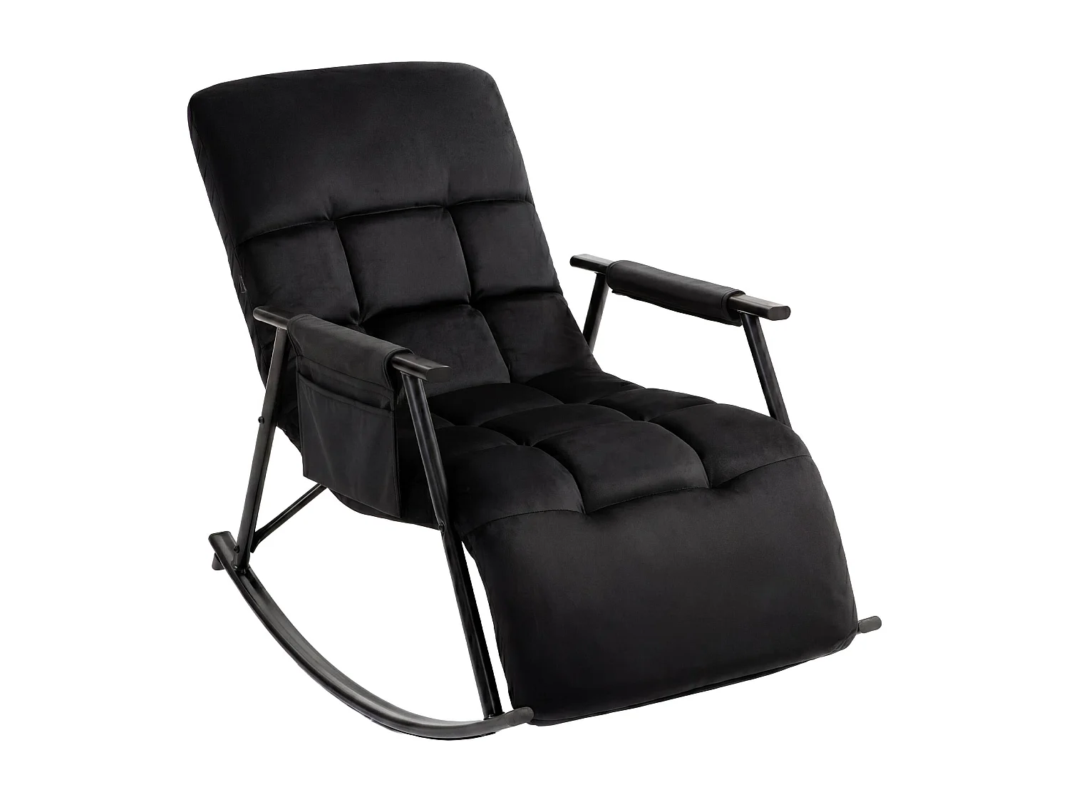 Fauteuil à bascule - Velours - Noir - Elara