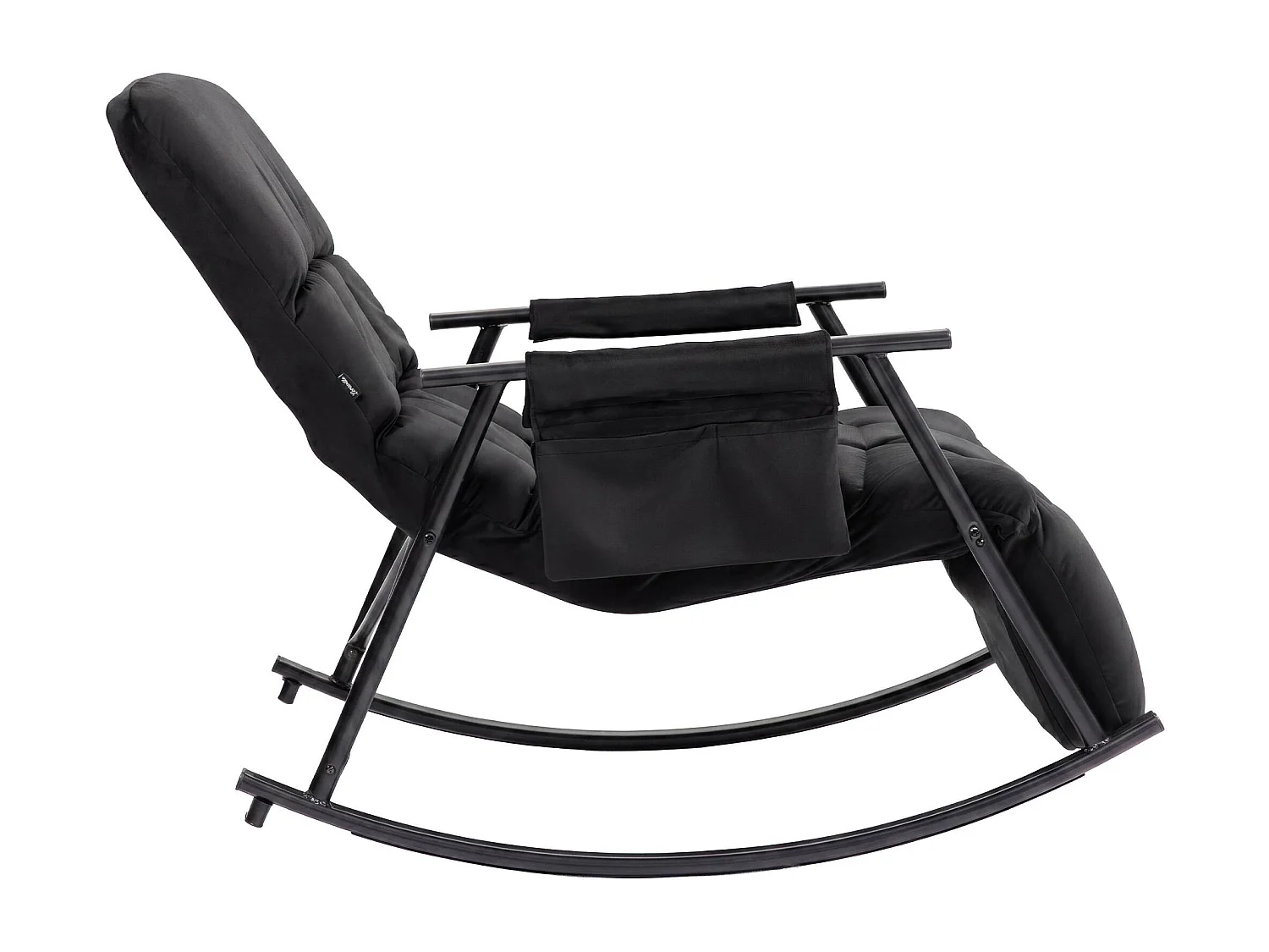 Fauteuil à bascule - Velours - Noir - Elara