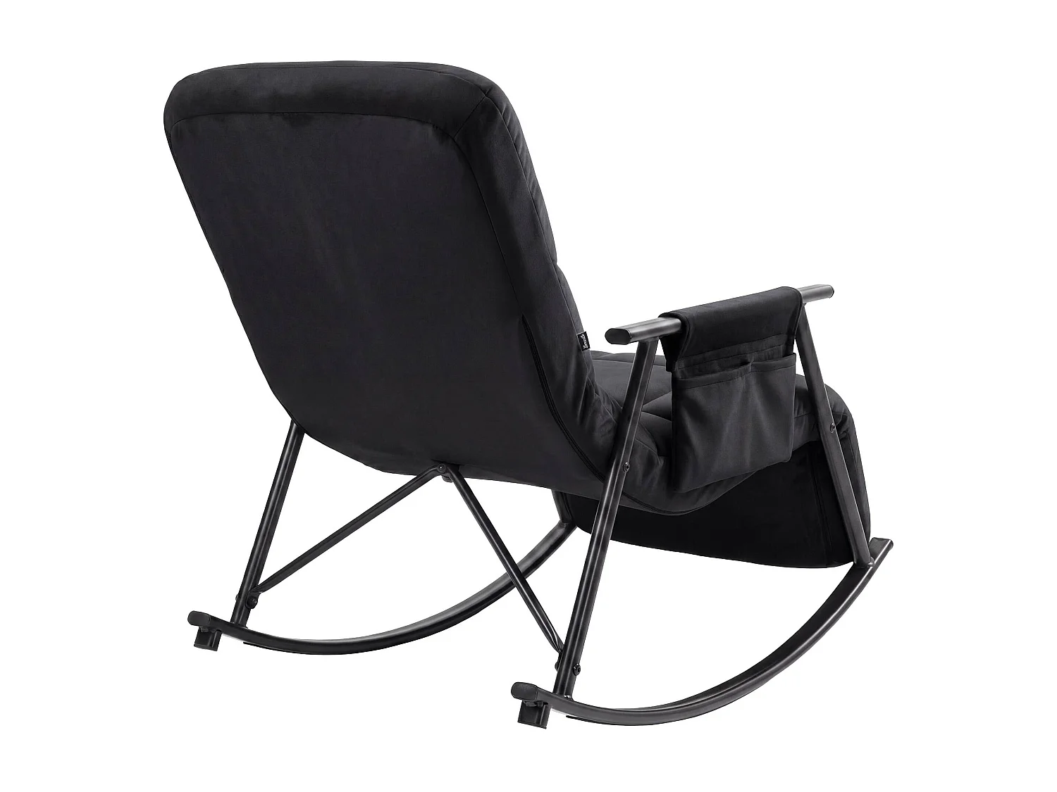 Fauteuil à bascule - Velours - Noir - Elara