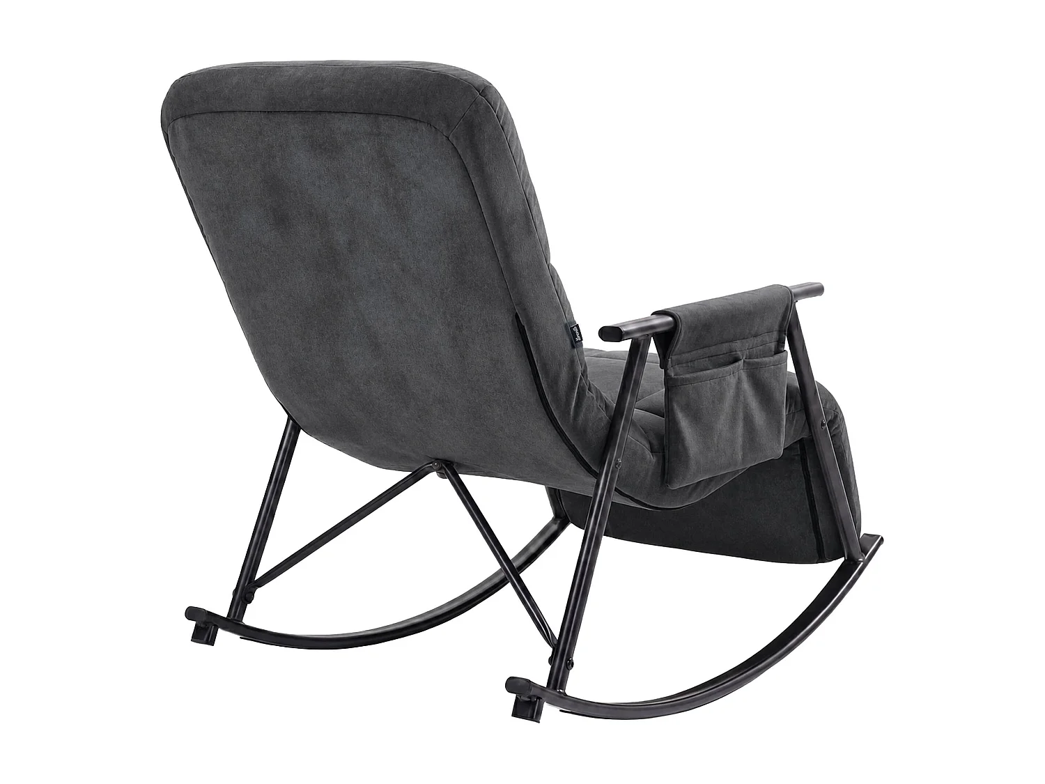Fauteuil à bascule - Velours - Gris foncé - Elara