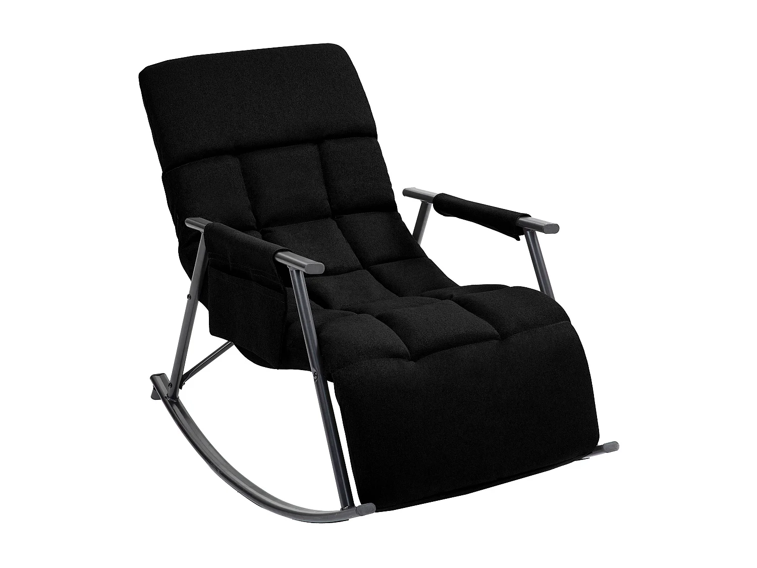 Fauteuil à bascule - Tissu - Noir - Elara