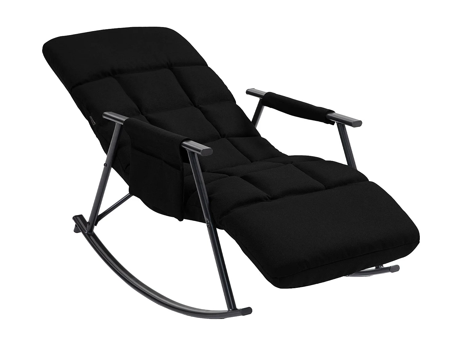 Fauteuil à bascule - Tissu - Noir - Elara