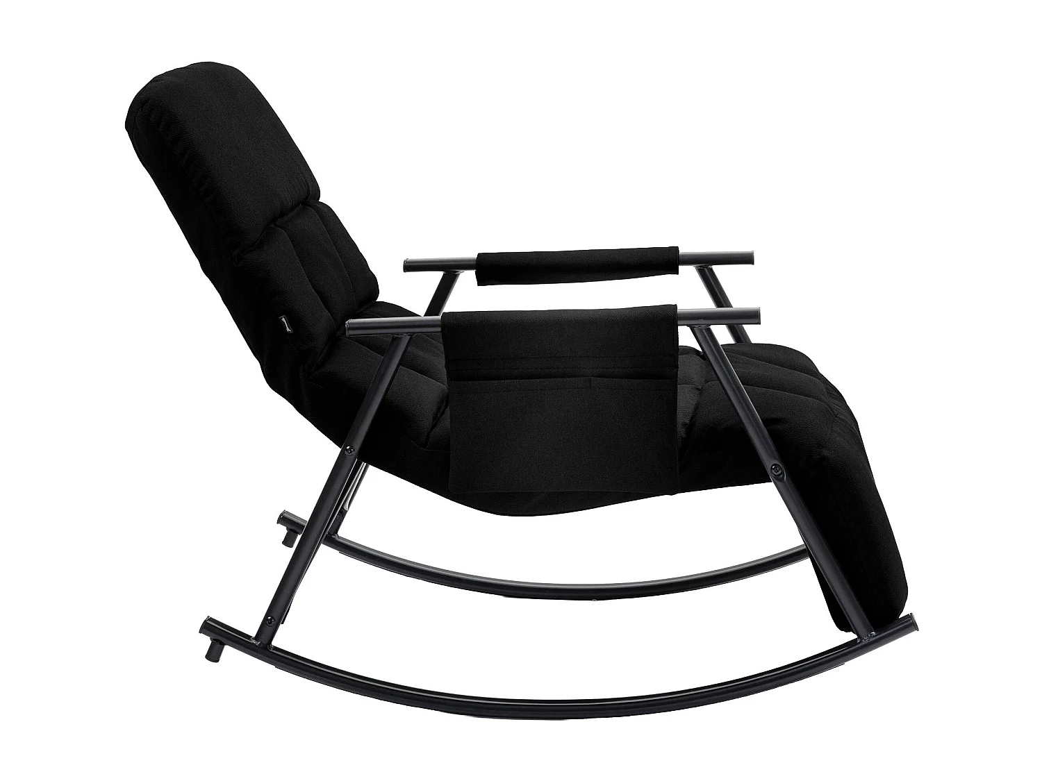 Fauteuil à bascule - Tissu - Noir - Elara