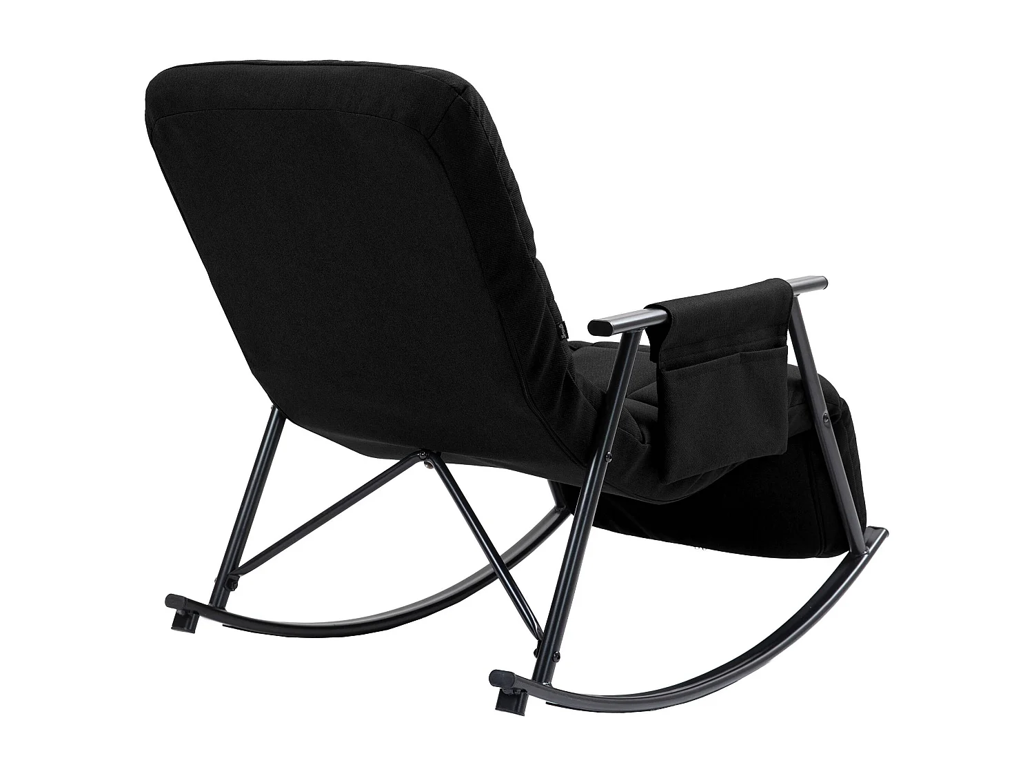 Fauteuil à bascule - Tissu - Noir - Elara