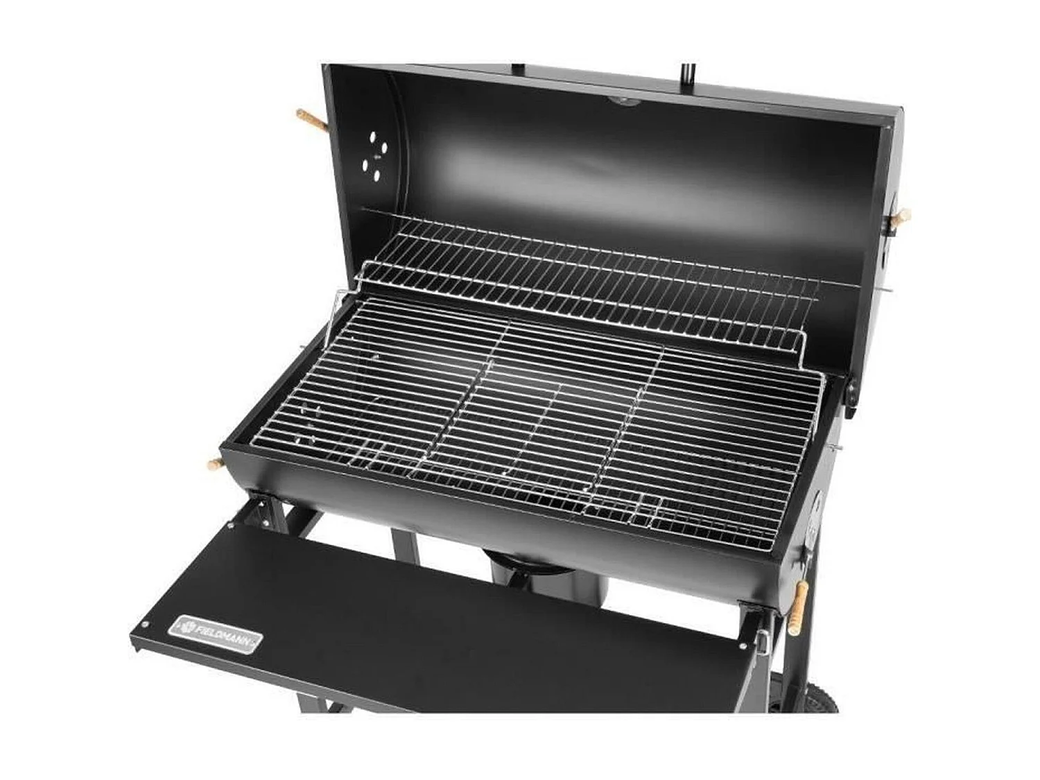Fieldmann FZG 1007 Holzkohlegrill mit Thermometer, 72x42 cm Rost, Schwarz