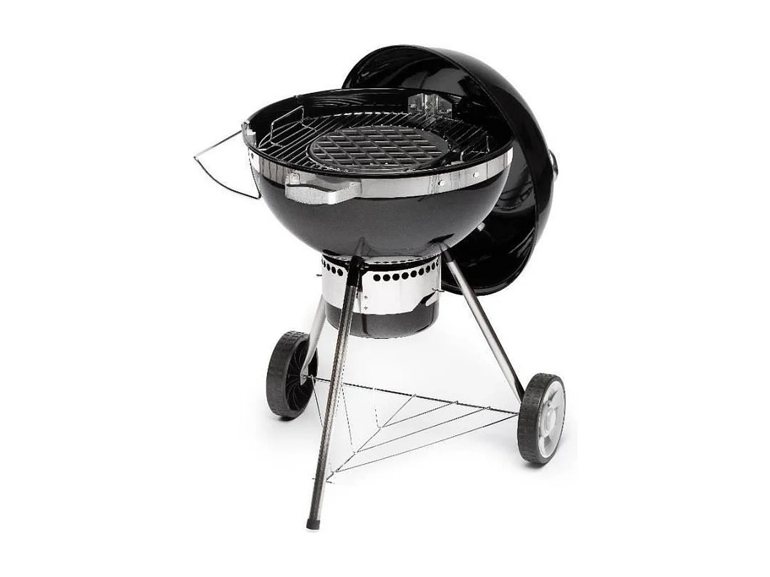 Fieldmann FZG 1017 Houtskoolbarbecue - 57cm Grill, Gietijzeren Rooster, Verstelbare Hoogte, Thermometer, Eenvoudige Mobiliteit