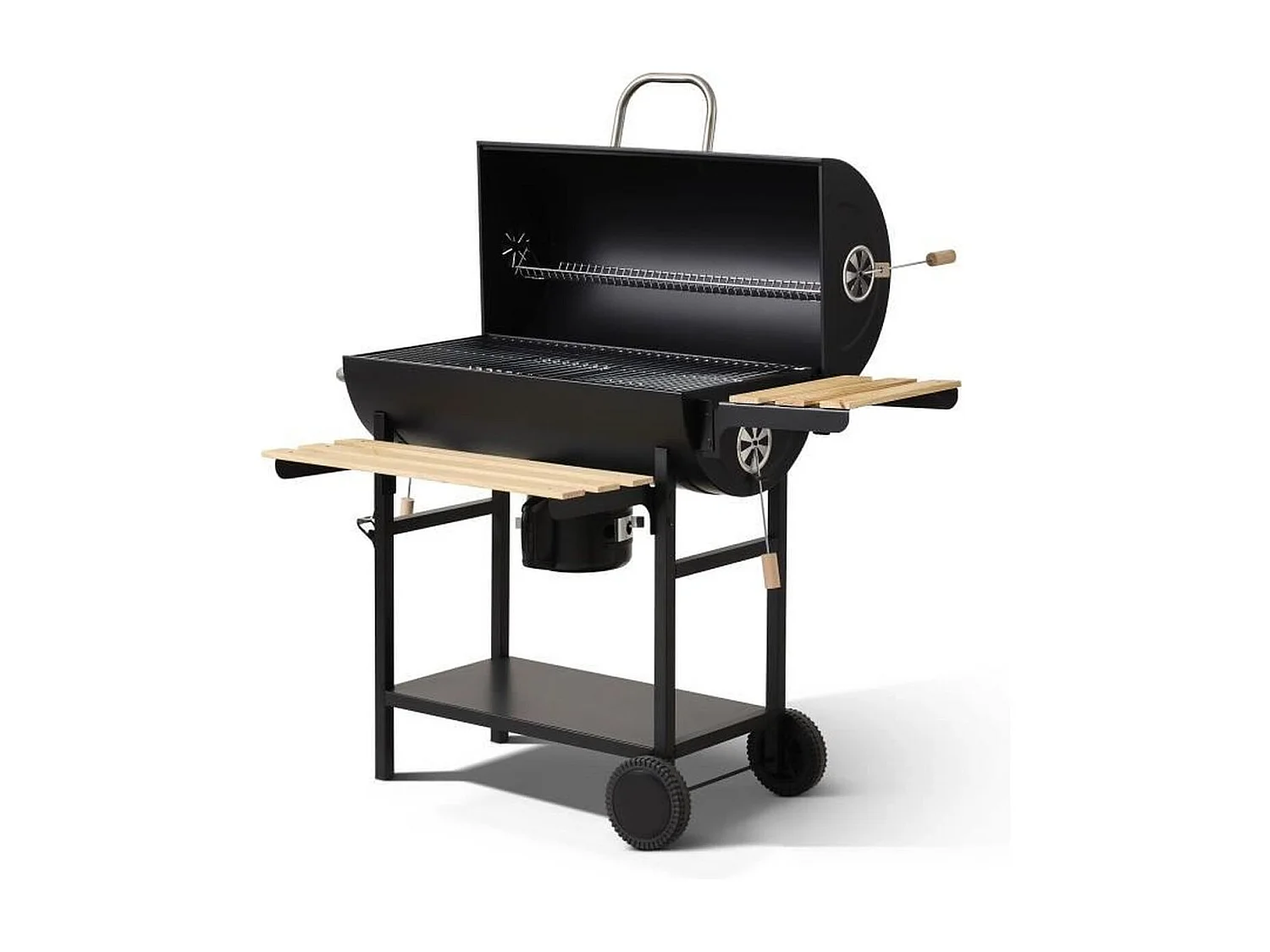 COOKINGBOX Mike Evolution Holzkohlegrill mit Wagen, 71 x 35 cm Grillfläche, Schwarz