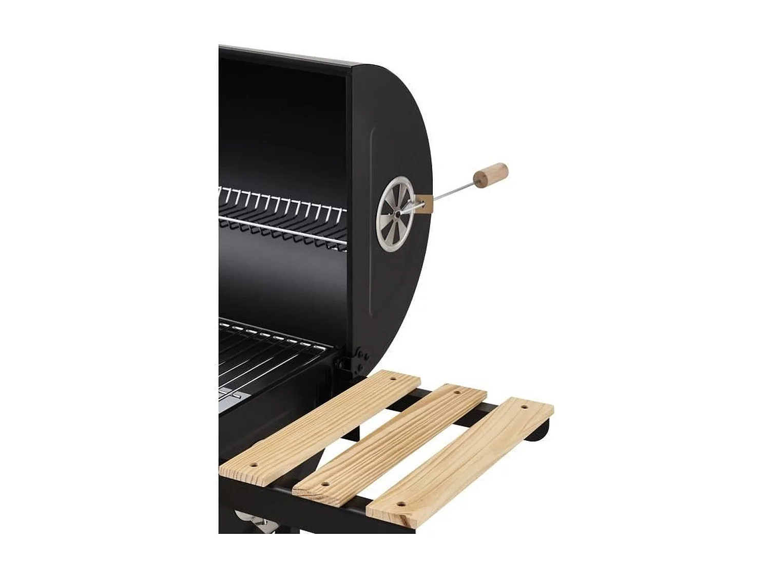 COOKINGBOX Mike Evolution Holzkohlegrill mit Wagen, 71 x 35 cm Grillfläche, Schwarz