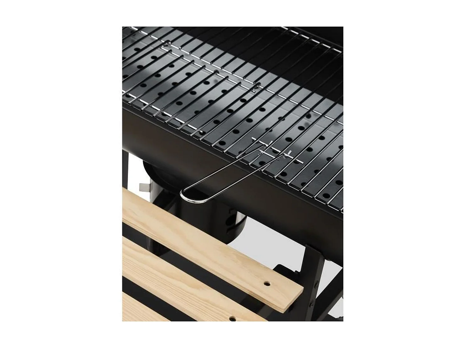 COOKINGBOX Mike Evolution Holzkohlegrill mit Wagen, 71 x 35 cm Grillfläche, Schwarz