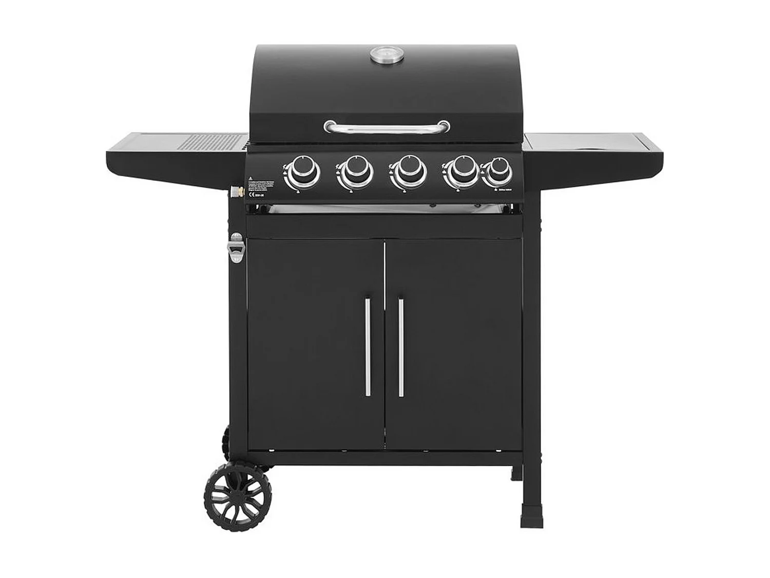 Cookingbox PAARL 4SB Gasgrill mit 4 Hauptbrennern + Seitenbrenner, Schwarz, 15 kW Leistung, Aufbewahrungstruhe