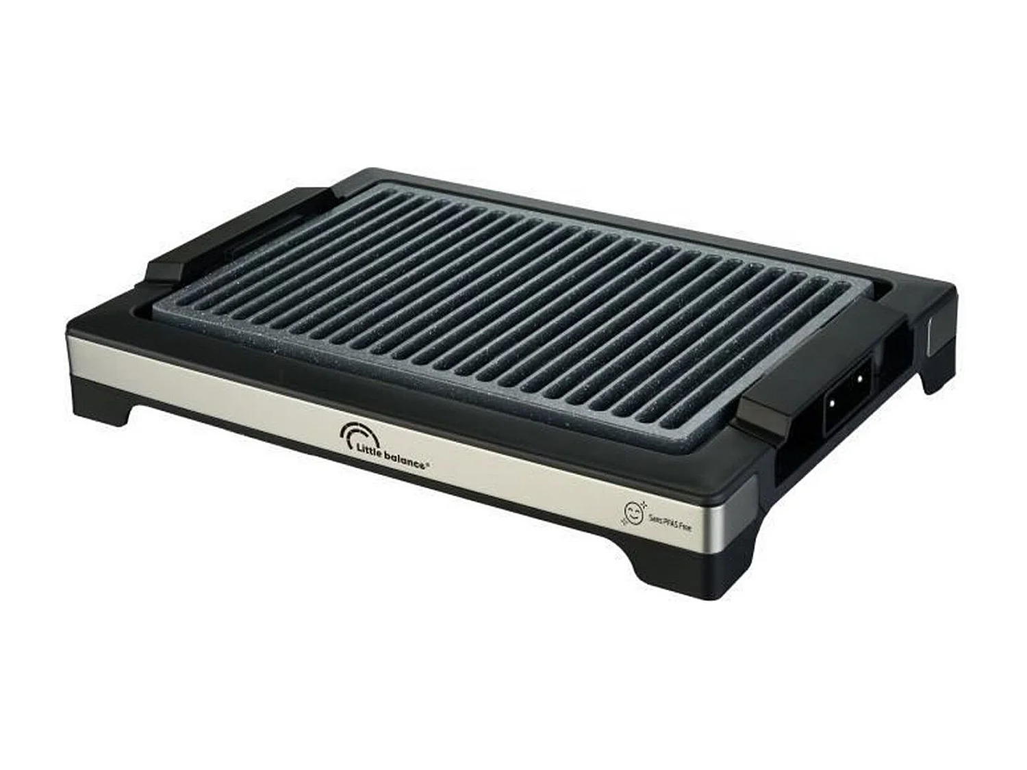 Pequeña Barbacoa Eléctrica Little Balance Easy 2000W - Revestimiento de Cerámica 38x25cm, Cocina sin Humo, Termostato Ajustable