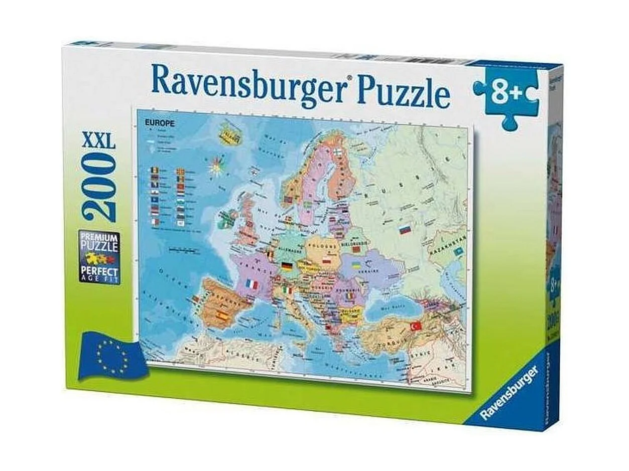 Ravensburger Puzzle XXL 200 Teile - Europakarte, Französische Kartografie, Pädagogische Geografie, FSC-zertifiziert, Familienspiel
