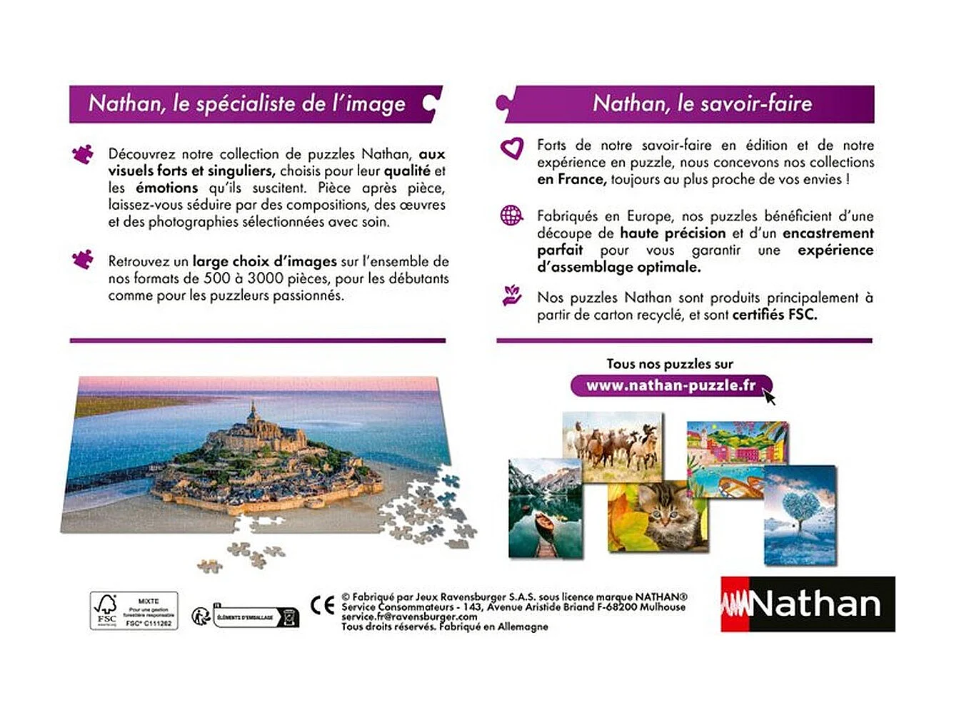 Nathan 500-teiliges Panorama-Puzzle "Elefantenherde" - Entspannende Naturlandschaft für Erwachsene & Jugendliche