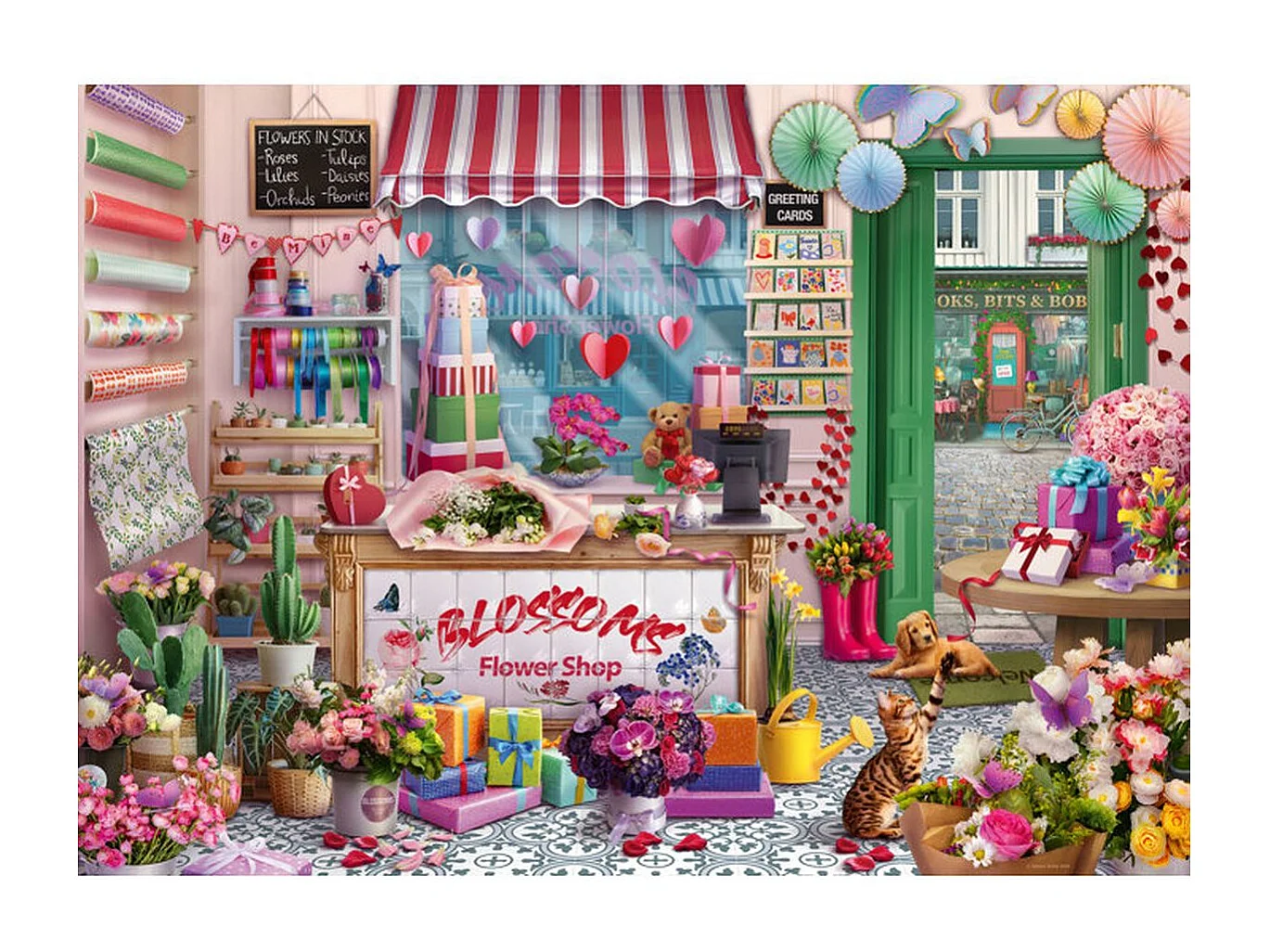 Ravensburger - Puzzle adulte 1000 pièces « La Boutique de Fleurs »