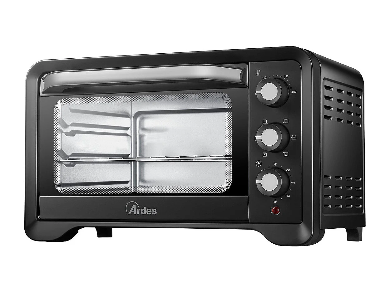 Ardes AR6222PB Elektroherd mit Timer und Ventilator, 6 Kochfunktionen, 1380W, Schwarz
