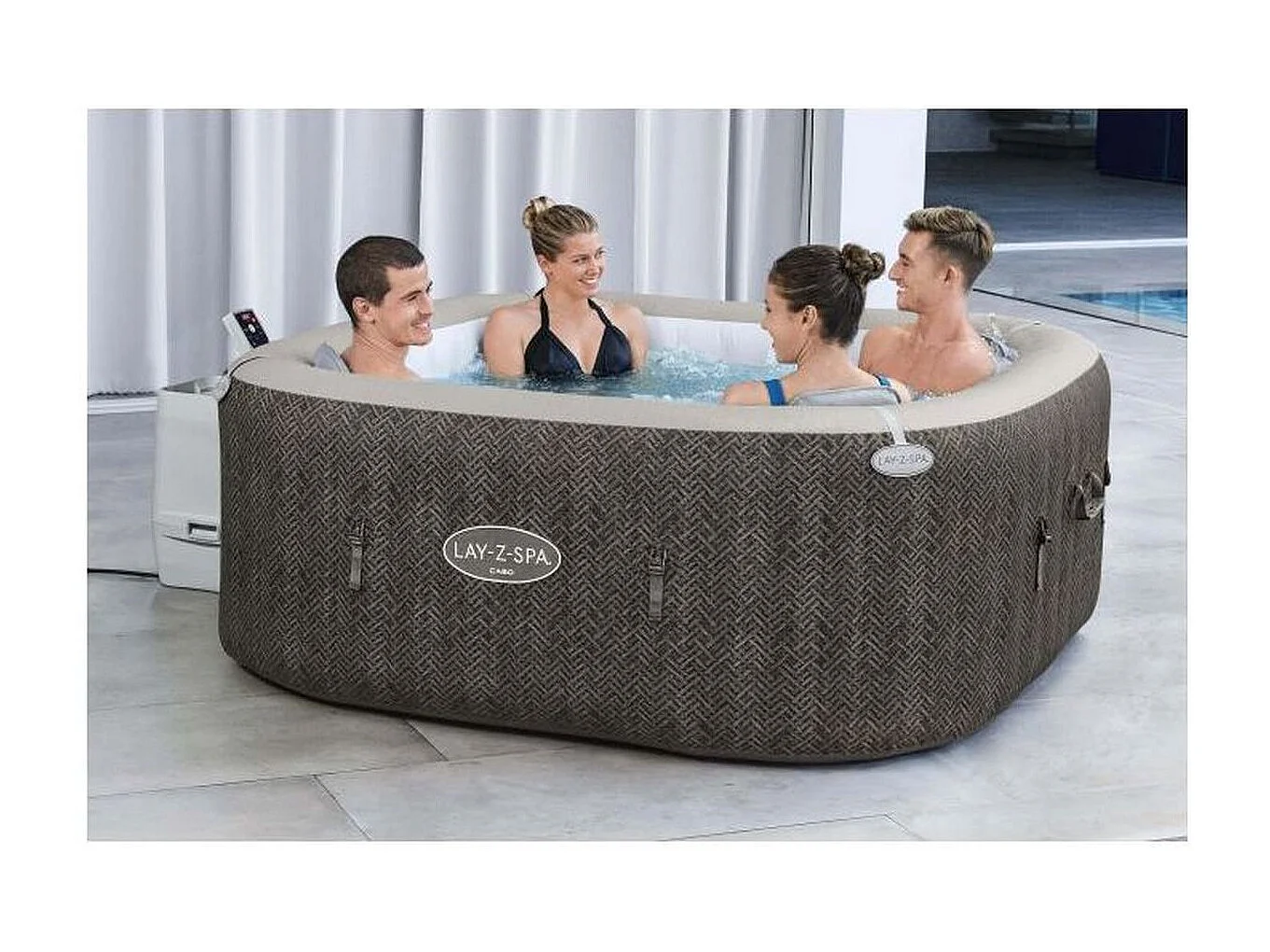 BESTWAY Lay-Z-Spa Cabo 6 Smart HydroJet - Spa gonflable carré 180x180x71 cm