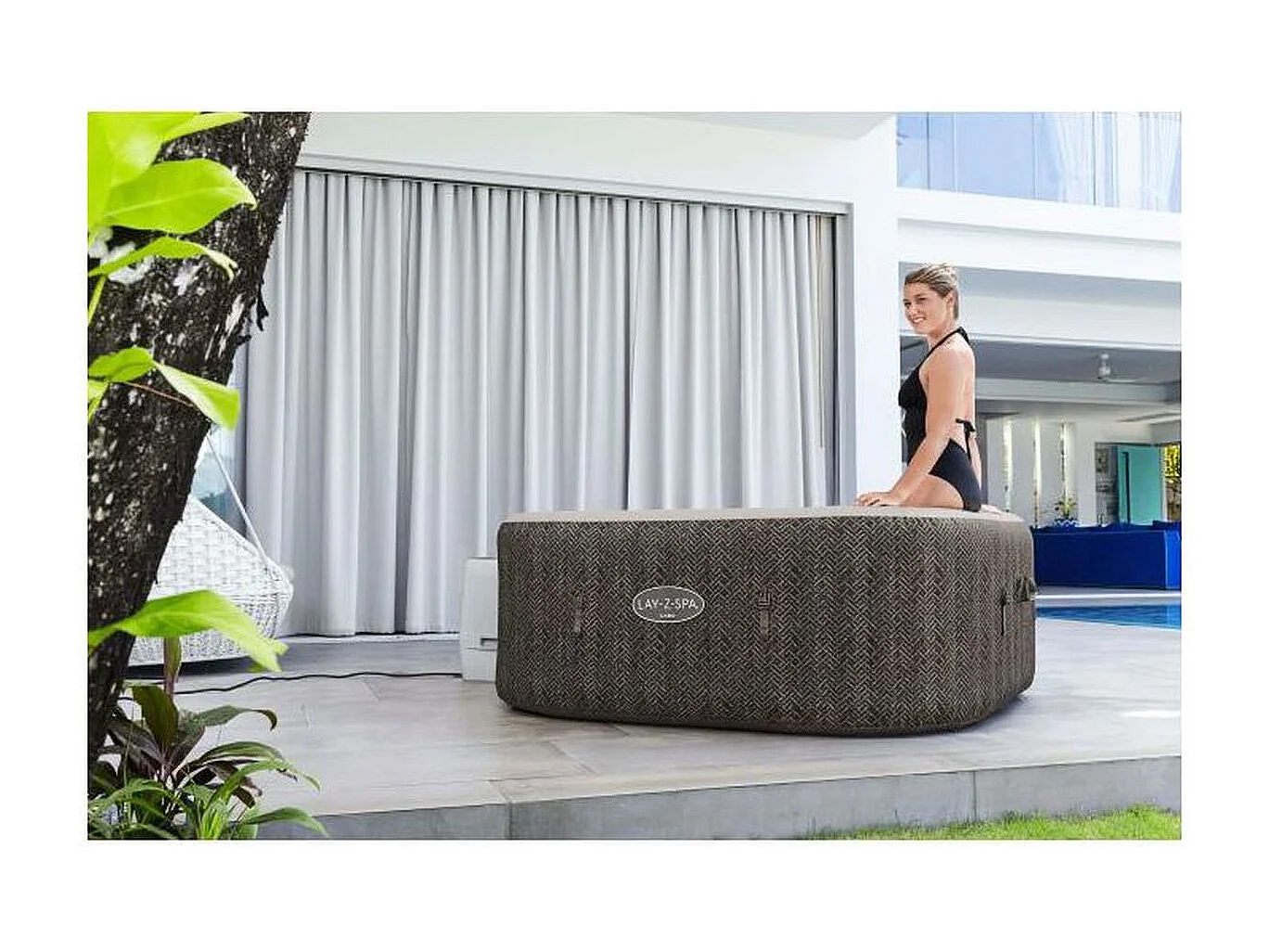 BESTWAY Lay-Z-Spa Cabo 6 Smart HydroJet - Spa gonflable carré 180x180x71 cm