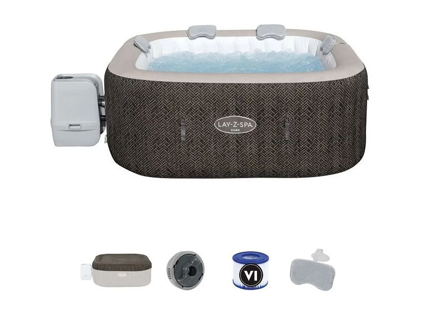 BESTWAY Lay-Z-Spa Cabo 6 Smart HydroJet - Spa gonflable carré 180x180x71 cm