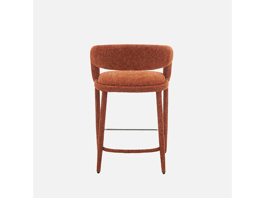 Lot de 2 tabourets de bar contemporain tissu terracotta - Alessia