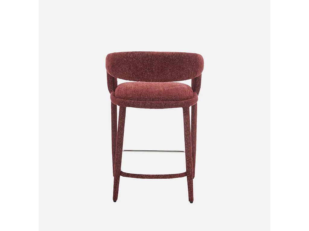 Lot de 2 tabourets de bar contemporain tissu bordeaux - Alessia