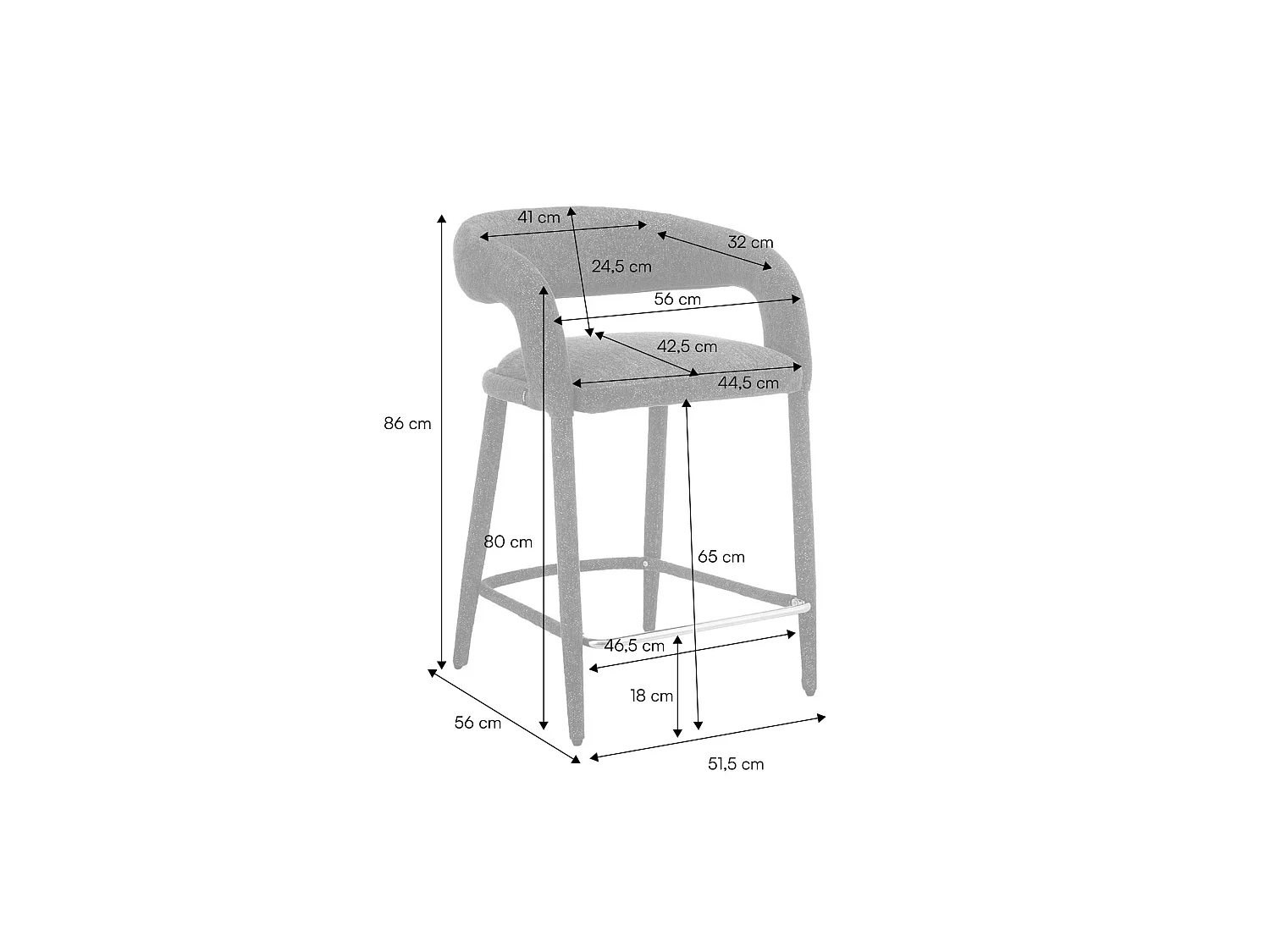 Lot de 2 tabourets de bar contemporain tissu bordeaux - Alessia
