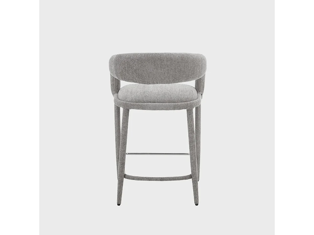 Lot de 2 tabourets de bar contemporain tissu taupe - Alessia