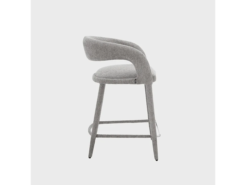 Lot de 2 tabourets de bar contemporain tissu taupe - Alessia