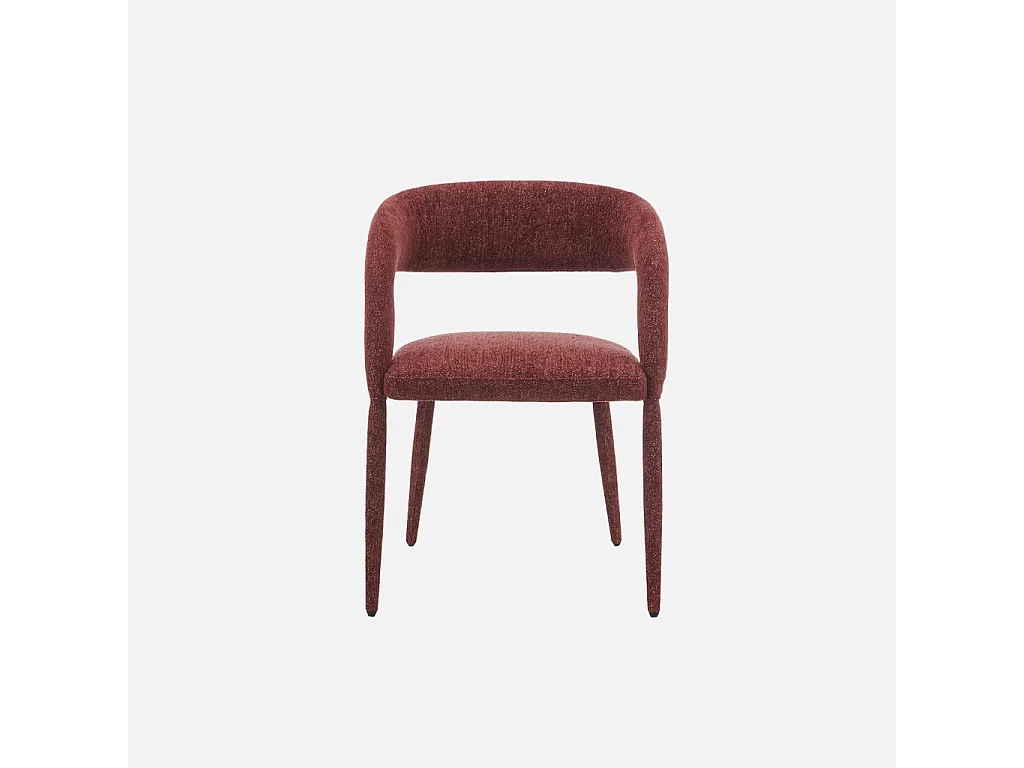 Sillón contemporáneo de tela, set de 2 burdeos