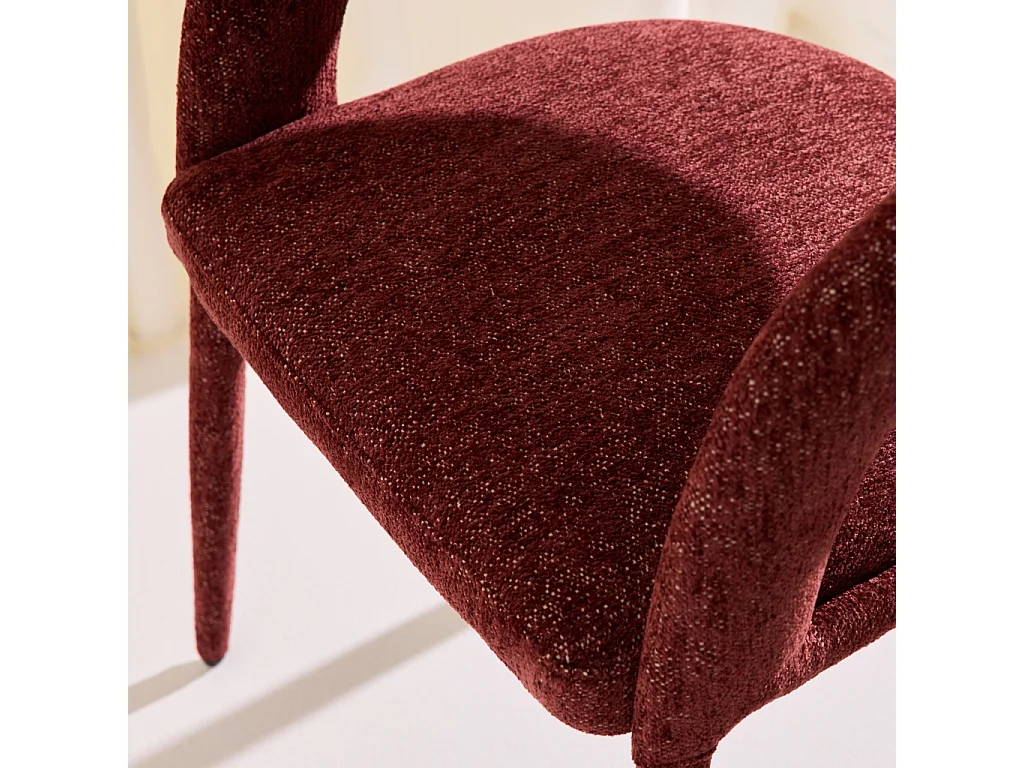 SET 2 POLTRONE CONTEMPORANEE IN TESSUTO BORDEAUX - 57.5X58X77.5 CM