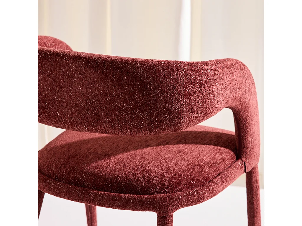 SET 2 POLTRONE CONTEMPORANEE IN TESSUTO BORDEAUX - 57.5X58X77.5 CM