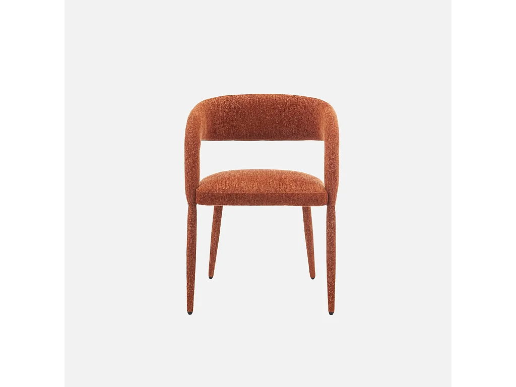 Sillón contemporáneo de tela, set de 2 terracota