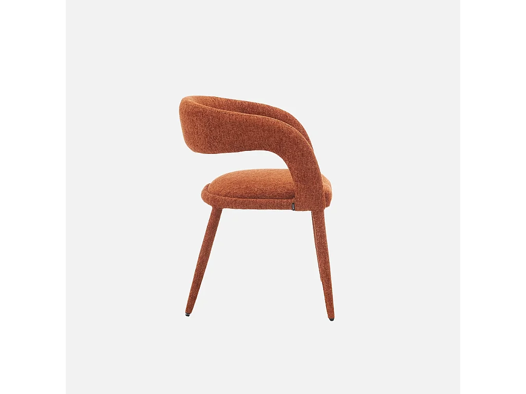 Sillón contemporáneo de tela, set de 2 terracota