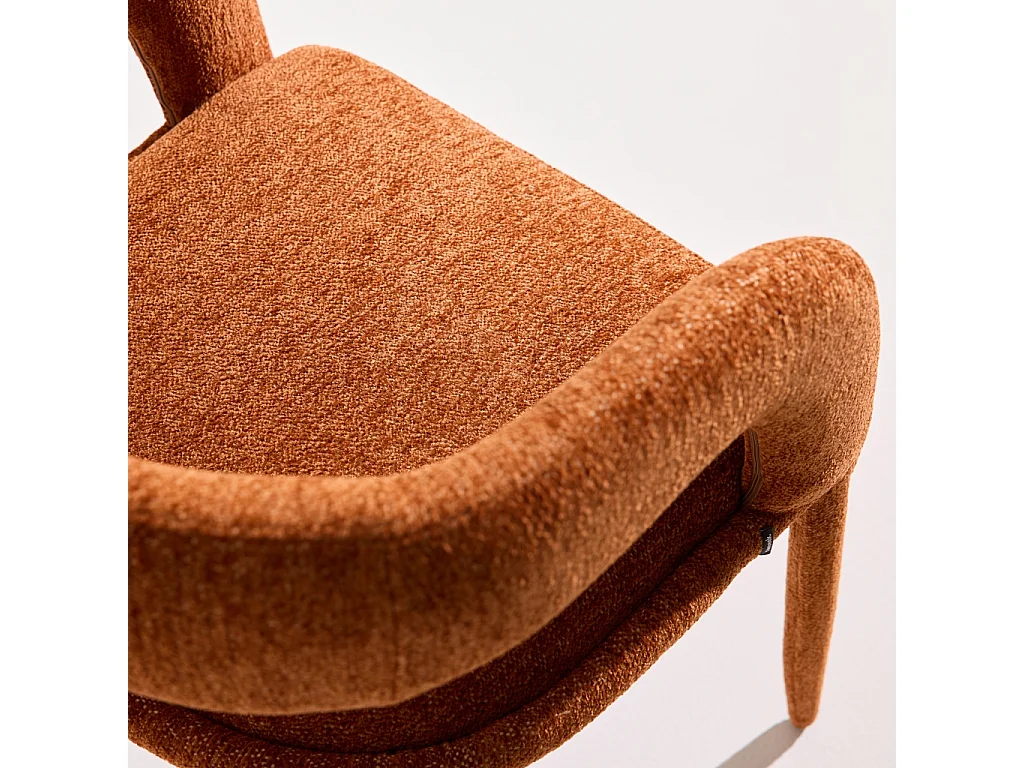 Sillón contemporáneo de tela, set de 2 terracotta
