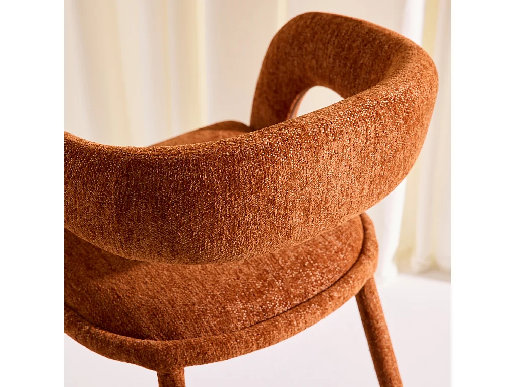 Sillón contemporáneo de tela, set de 2 terracotta