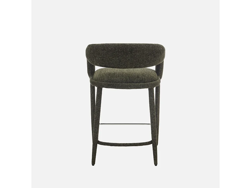 Lot de 2 tabourets de bar contemporain tissu kaki - Alessia