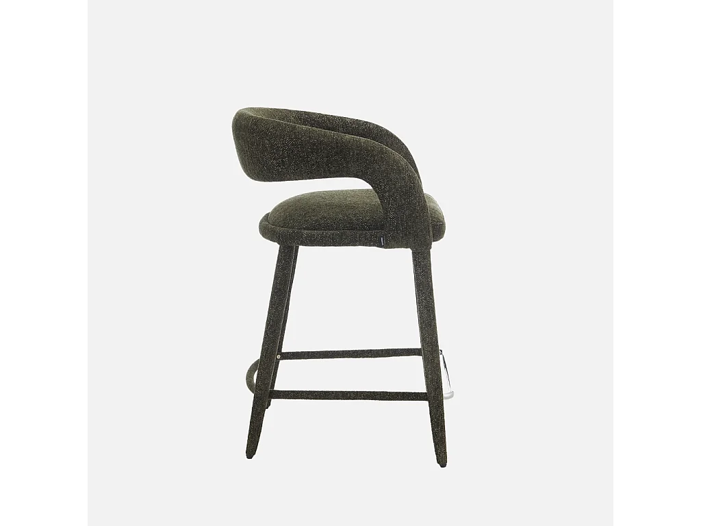 Lot de 2 tabourets de bar contemporain tissu kaki - Alessia