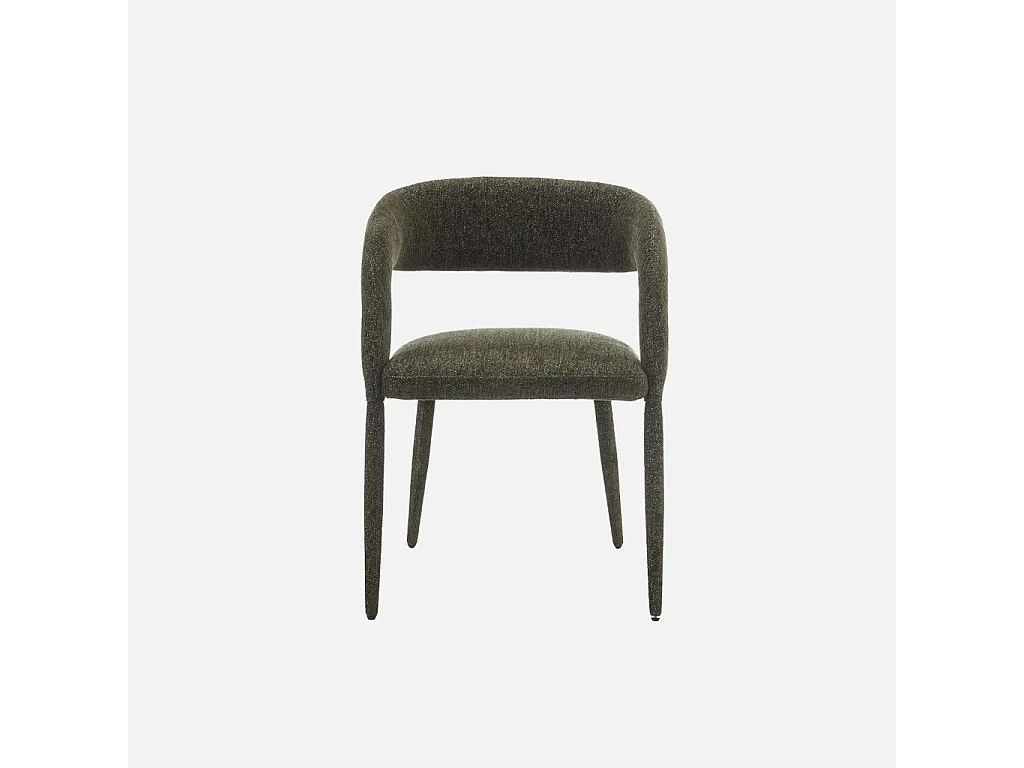 Sillón contemporáneo de tela, set de 2 verde kaki