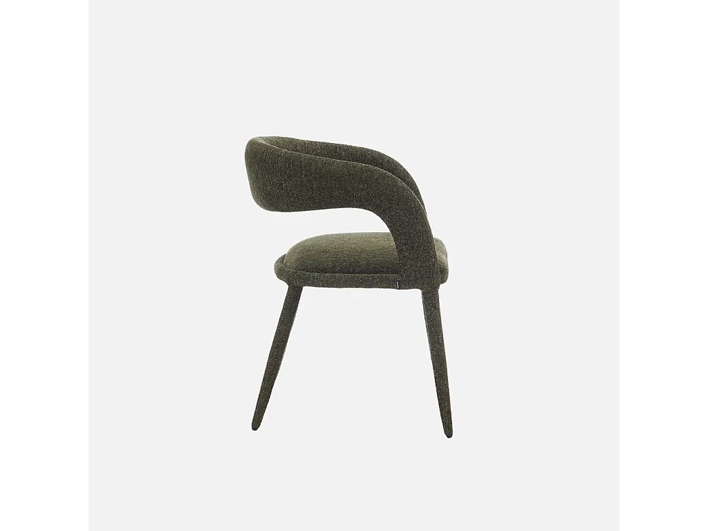 Sillón contemporáneo de tela, set de 2 verde kaki