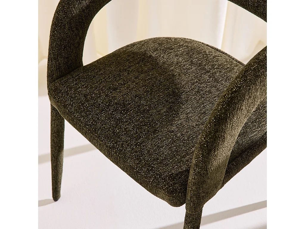 SET 2 POLTRONE CONTEMPORANEE IN TESSUTO VERDE KAKI - 57.5X58X77.5 CM