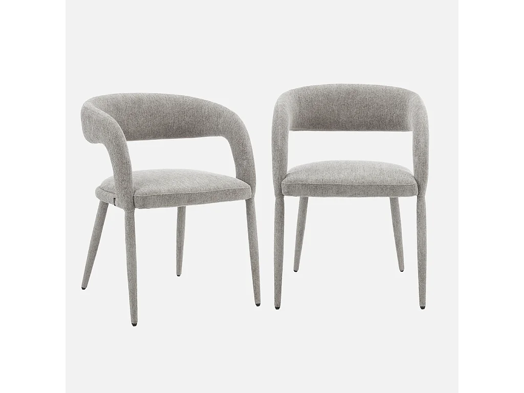 Sillón contemporáneo de tela, set de 2 pardo