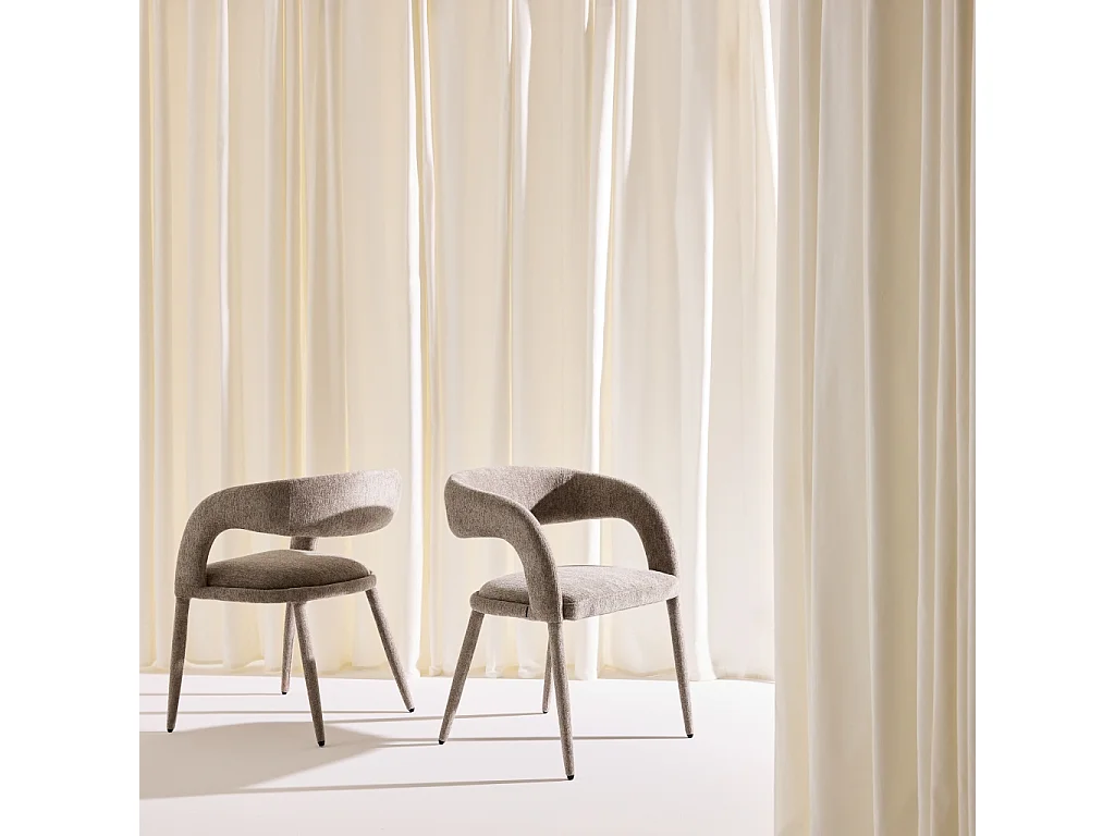 SET 2 POLTRONE CONTEMPORANEE IN TESSUTO TALPA - 57.5X58X77.5 CM
